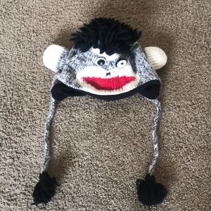 Sock monkey beanie